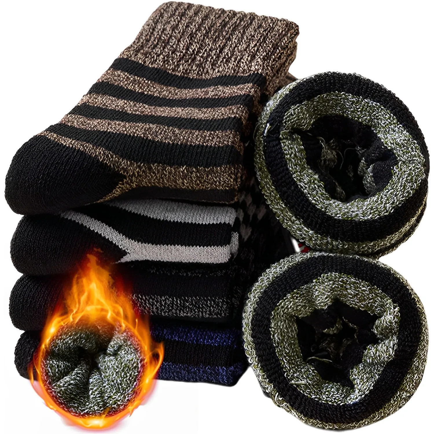 5Pairs חורף חם לעבות צמר מרינו גרביים נשים מגבת להתחמם בחורף גרבי כותנה נגד שלג קר רוסיה גרביים לגבר