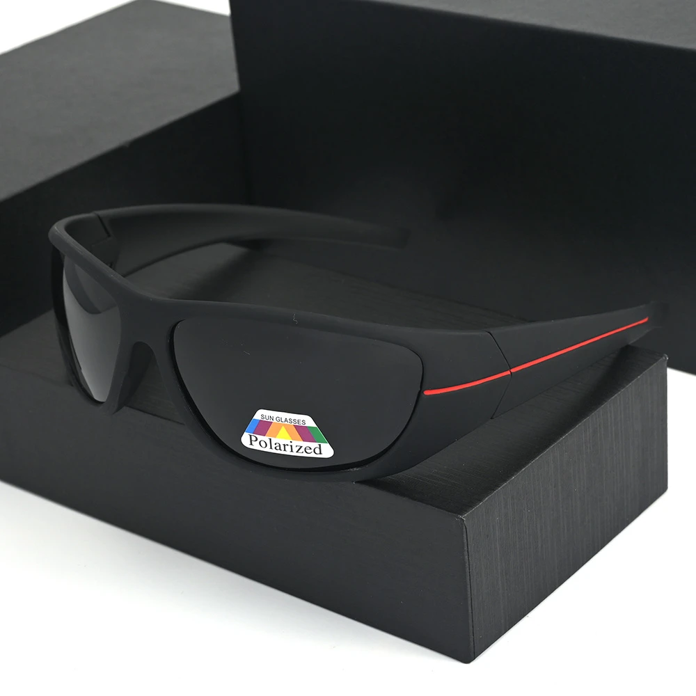 Evove מקוטב נהיגה משקפי שמש זכר נשים שחור הקו האדום משקפי שמש לגברים Windproof משקפי גדול גודל Anti Glare UV400