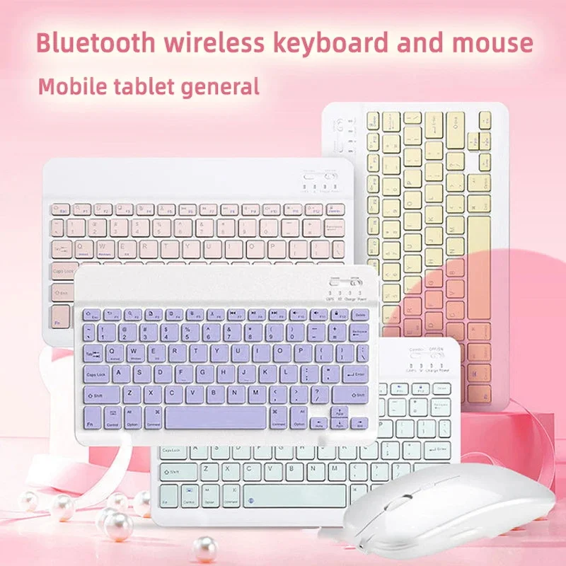 חדש Bluetooth מקלדת עכבר להגדיר נטענת מולטימדיה מיני מקלדת ועכבר קומבו קיט עבור מחשב נייד מחשב לוח אנדרואיד Ios Windows