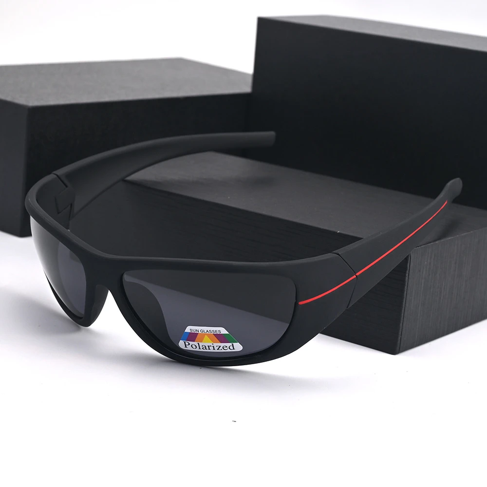 Evove מקוטב נהיגה משקפי שמש זכר נשים שחור הקו האדום משקפי שמש לגברים Windproof משקפי גדול גודל Anti Glare UV400