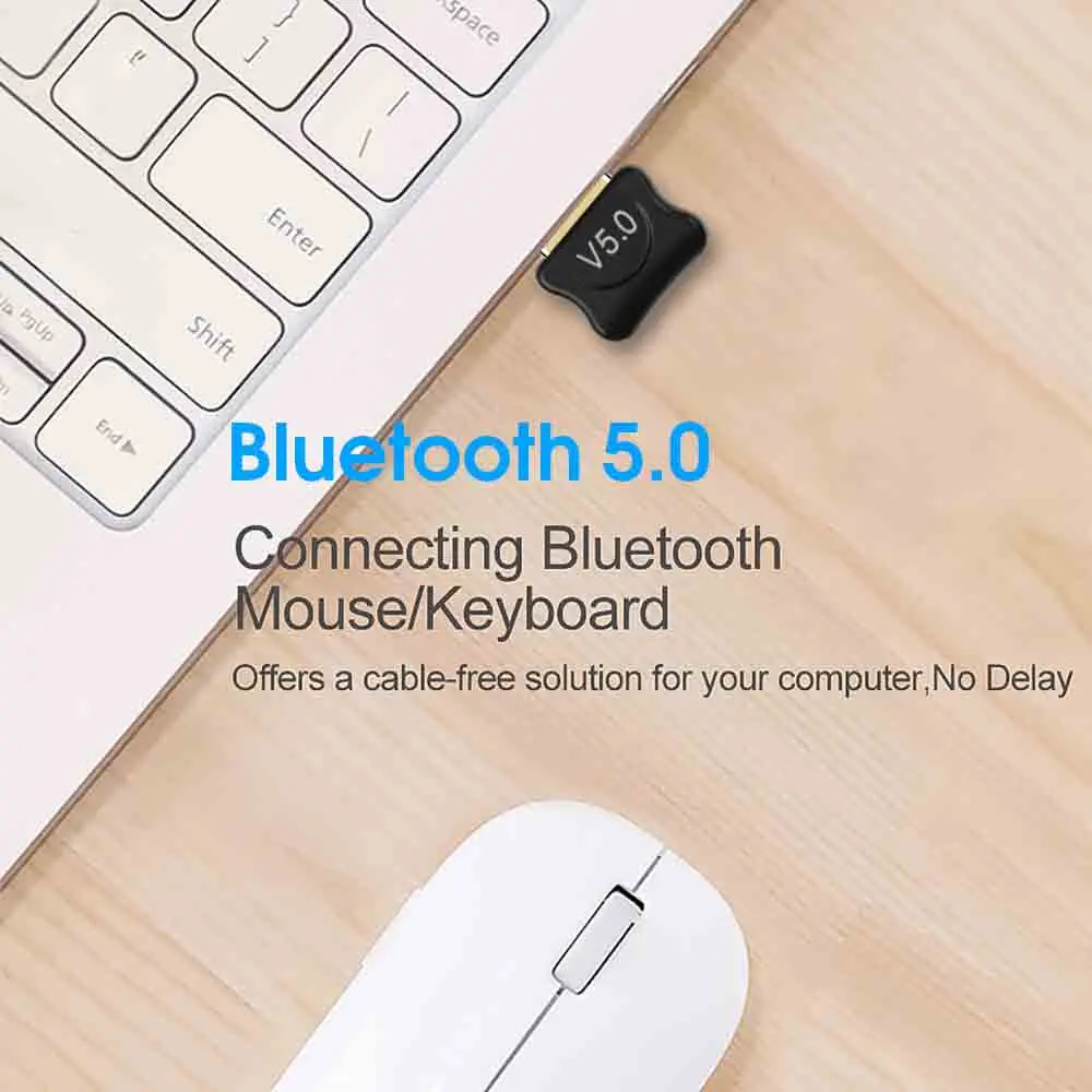 ב-Bluetooth תואם מתאם למחשב Usb Dongle Bluetooth 5.0 מקלט עבור רמקול מקלדת ועכבר המוזיקה משדר אודיו