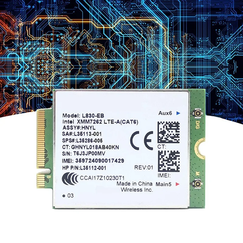 עבור HP L830-EB WIFI כרטיס 4G LTE L830 L35286-005 7262 LTE מודול Cat6 300Mbps עבור HP 640 650 G5 840 846 850 G6 X360 830