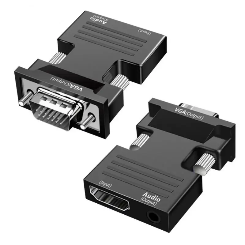 VGA ל-HDMI תואם מתאם ממיר HD 1080P HDMI תואם ל-VGA מתאם למחשב נייד למכשיר טלוויזיה HD מקרן
