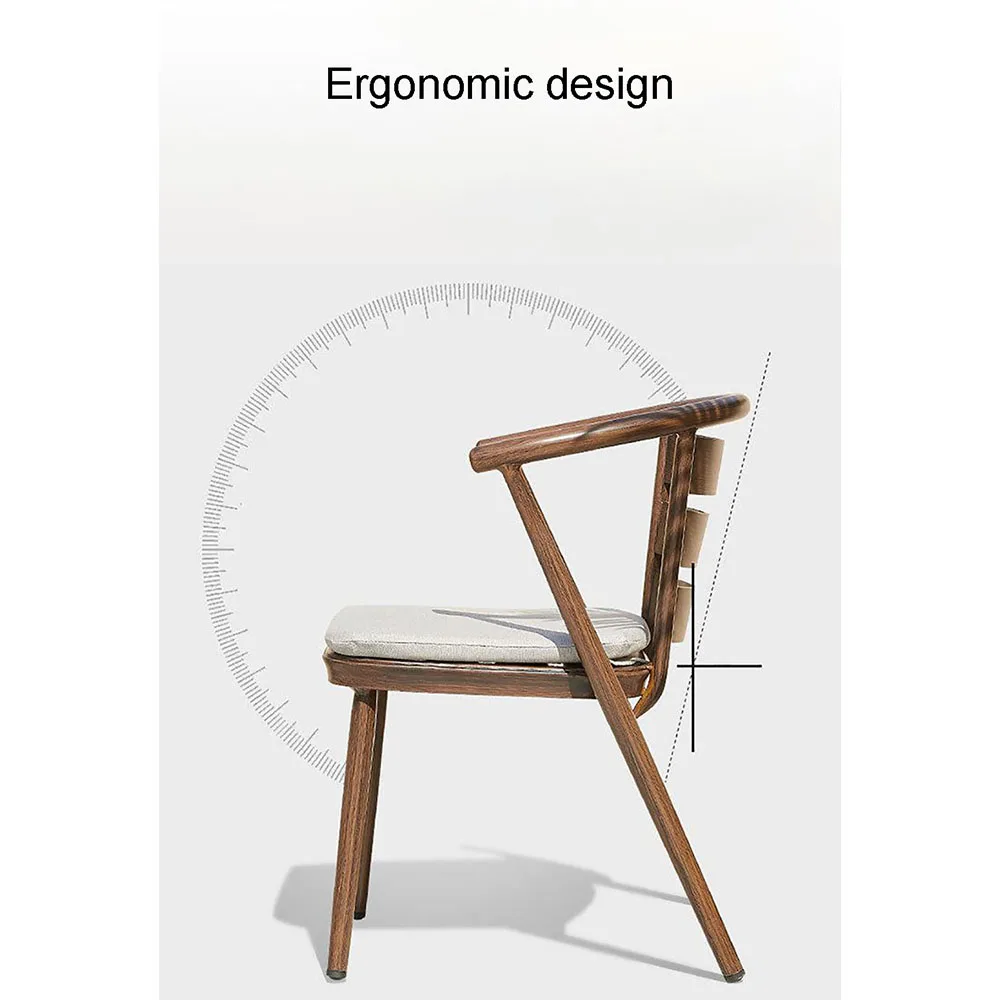 כיסא מרפסת חיצונית קש הכיסא שלוש חתיכה להגדיר עיצוב ארגונומי פשוטה, שטחי אחסון תה שולחן נוח