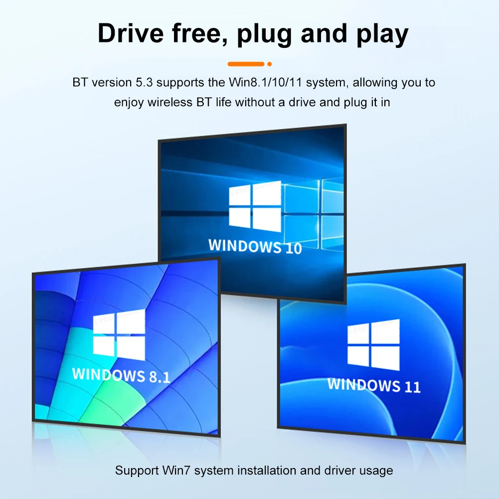 USB Dongle מתאם תמיכה ב-Windows 7/win8.1/win10/11-Bluetooth תואם 5.3 שמע מוסיקה מקלט משדר