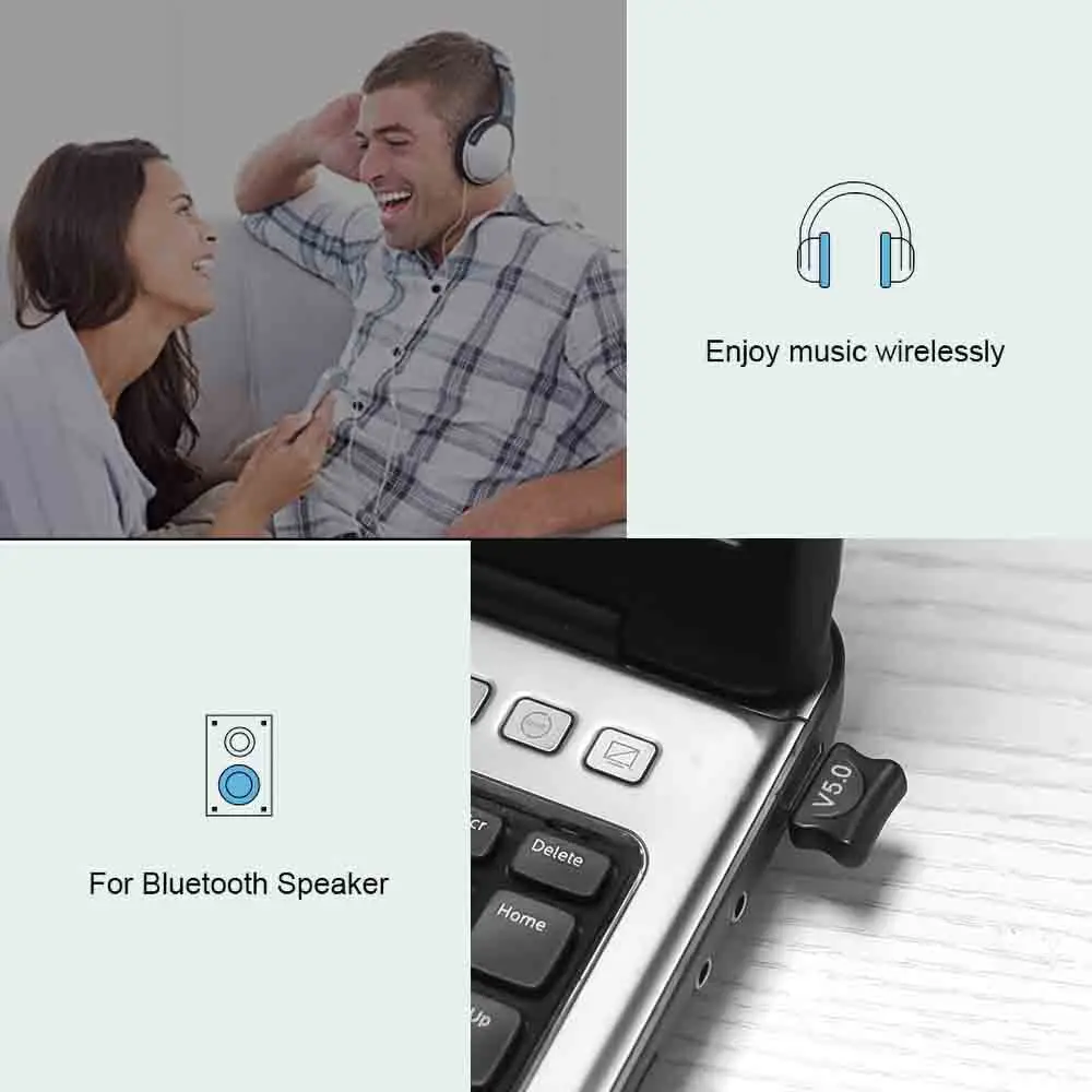 ב-Bluetooth תואם מתאם למחשב Usb Dongle Bluetooth 5.0 מקלט עבור רמקול מקלדת ועכבר המוזיקה משדר אודיו