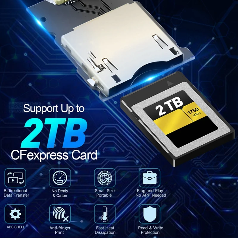 CFexpress סוג ב ' כרטיס קורא USB3.Gen 1 2 סוג C כרטיס הקורא CFexpress מתאם כרטיס הזיכרון