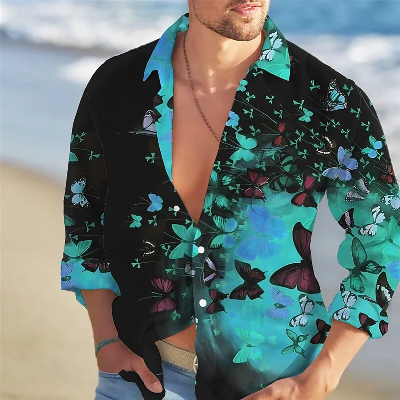 אופנה חדשה 2023 גברים החולצה של מגמה רוז צבע הדפסת 3D HD דפוס מזדמן חיצוני רחוב בגדי גברים האביב והקיץ