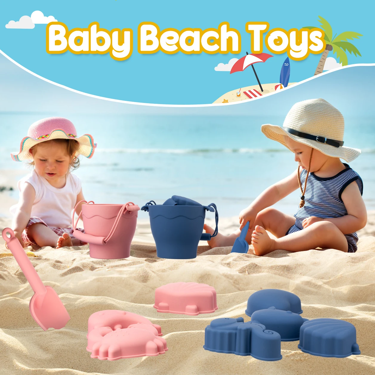 חוף חושי דלי צעצועים לילדים חול פלאג ' לשחק צעצועים לילדים הורה-ילדים אינטראקטיביים החוף מים משחקים, צעצועים עבור ילדים.