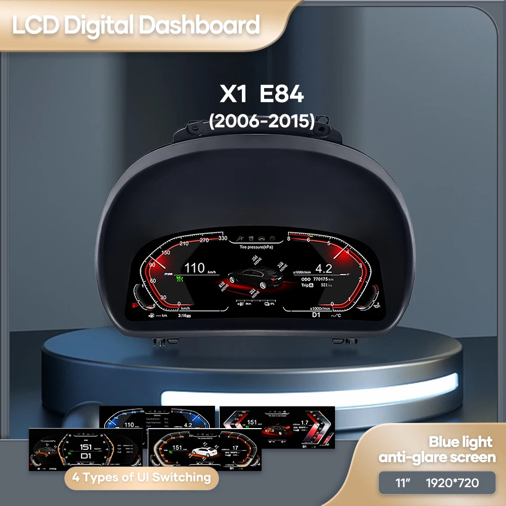 לינוקס מערכת לרכב LCD לוח המחוונים לוח ב. מ. וו X1 E84 2006 - 2015 המכונית דיגיטלית אשכול מכשיר תצוגת מד המהירות מסך