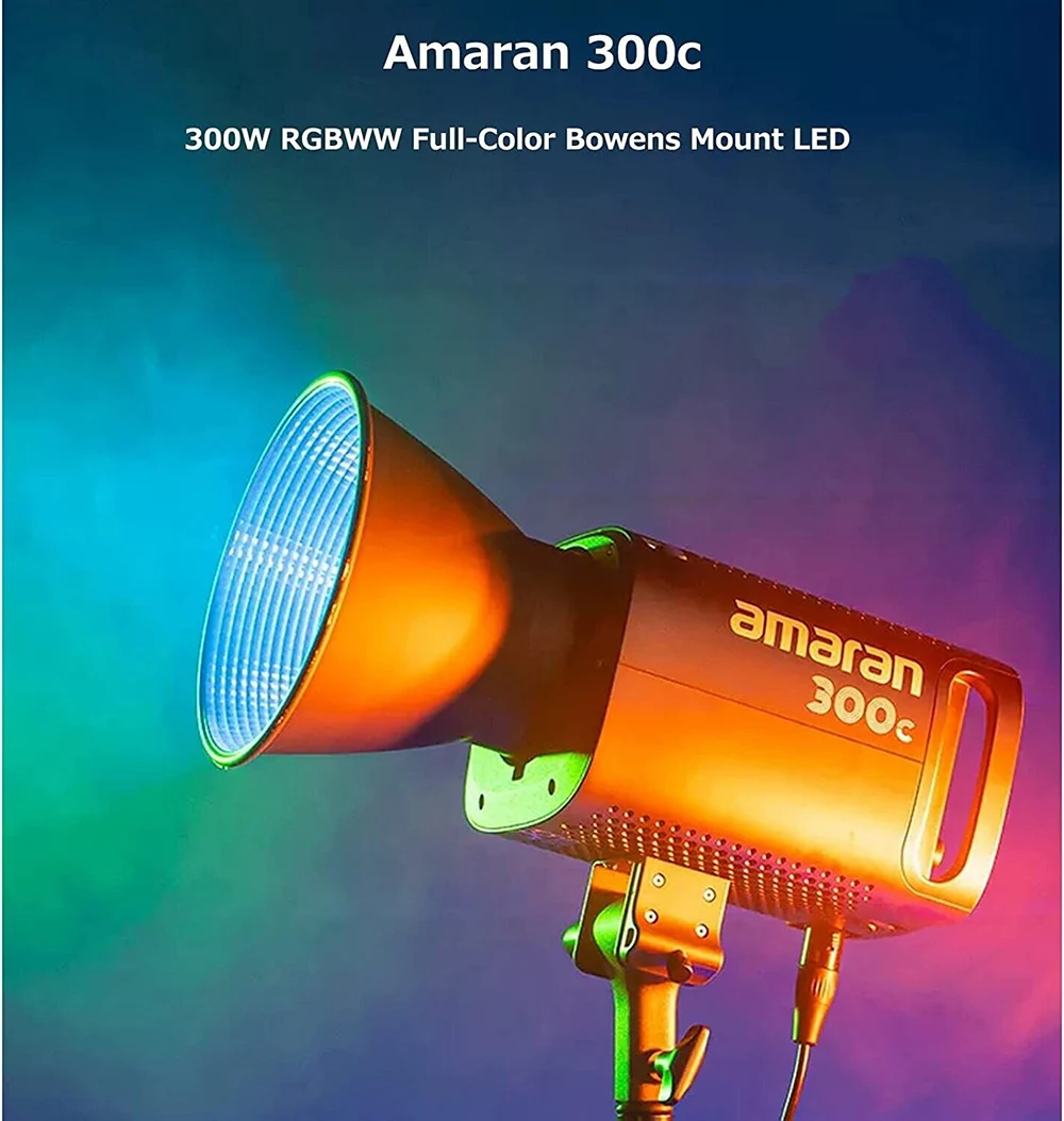 Aputure Amaran 300C RGB צבע מלא אור LED וידאו,300W דו-צבע 2500K-7500K בואן הר רציפה אור Bluetooth בקרת יישום