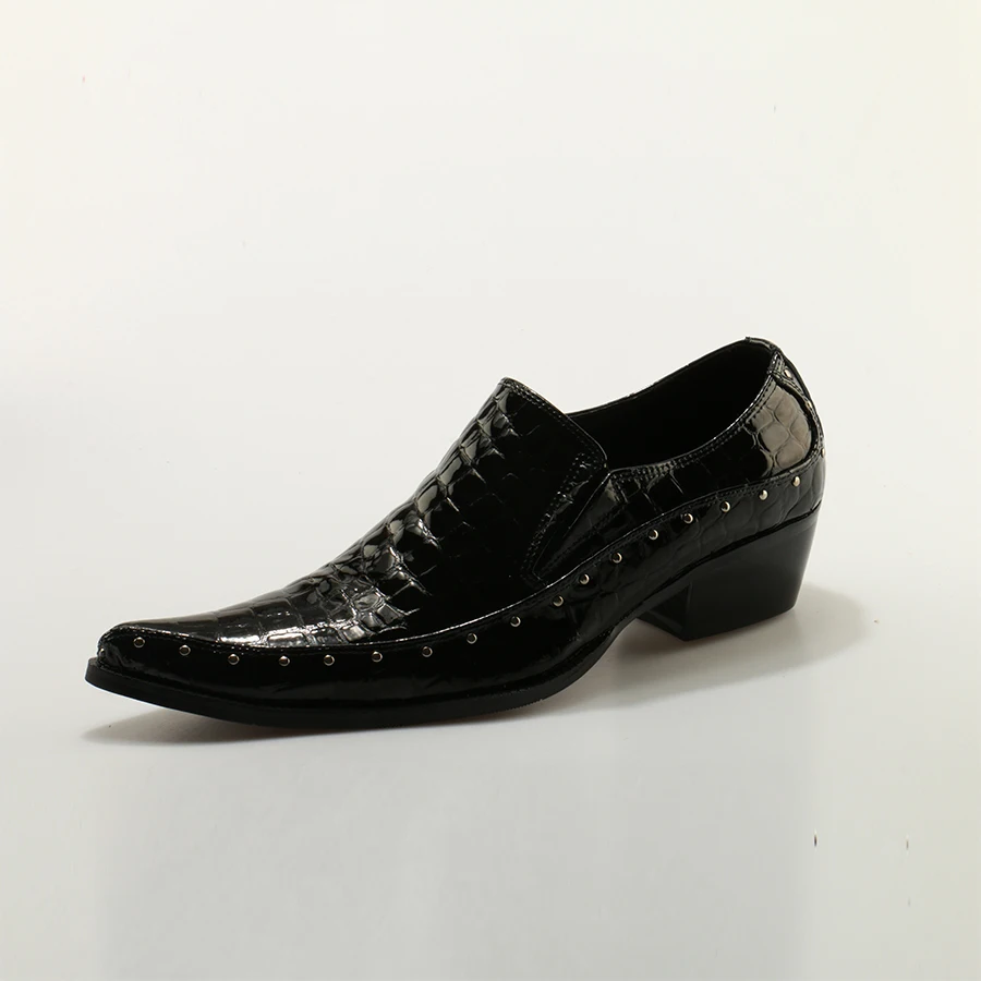 OKHOTCN עור אמיתי Mens נעלי שמלה איטלקי אלגנטי מסיבת חתונה נעליים להחליק על גברים בעסקים דירות נעליים באיכות גבוהה