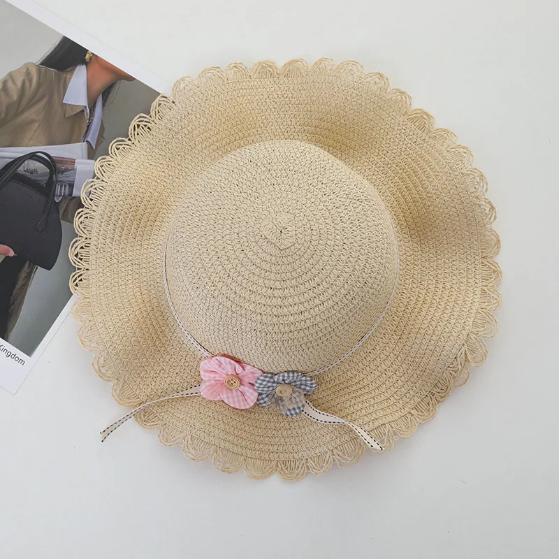 אופנה קיץ ילדים קרם הגנה כובע קש תיק אריגה דשא כובע מגניב כובע השמש עבור ילדה חמודה לנשימה אביזרים לתינוקות