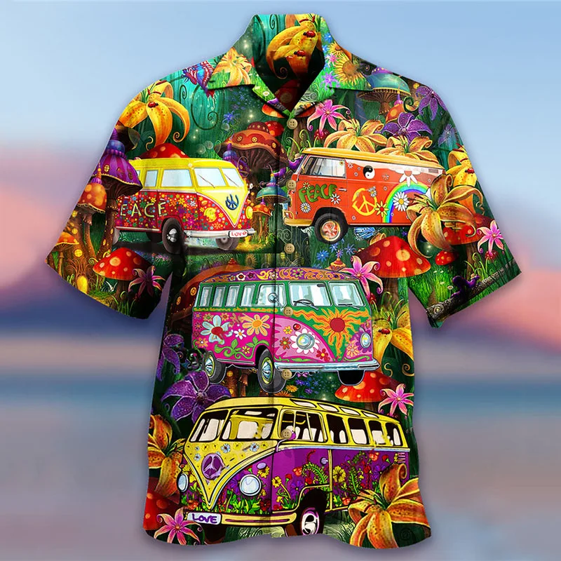 2023 קיץ לנשימה רופף הדפסת 3d אופנתי מגניב אופנה חולצות הוואי, מסיבות חוף חולצות עם שרוולים קצרים בקיץ גברים חולצות 6XL