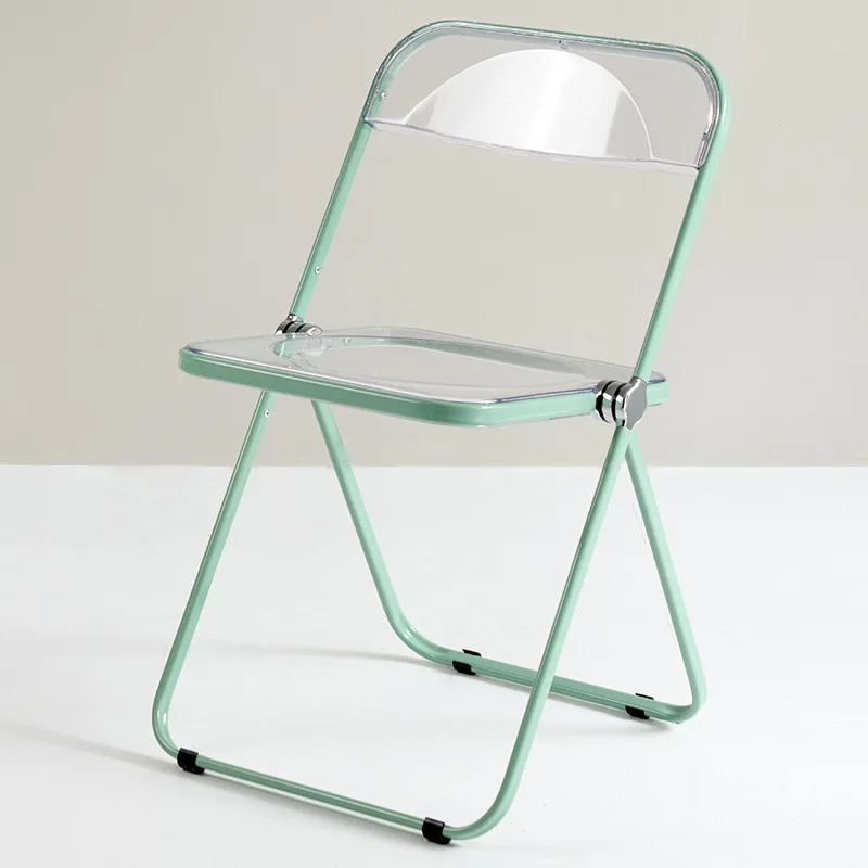 חיצוני שקוף כיסא מתקפל, אופנה קריסטל האוכל הכיסא אור יוקרה צואה משענת צילום חי כיסא איפור רהיטים
