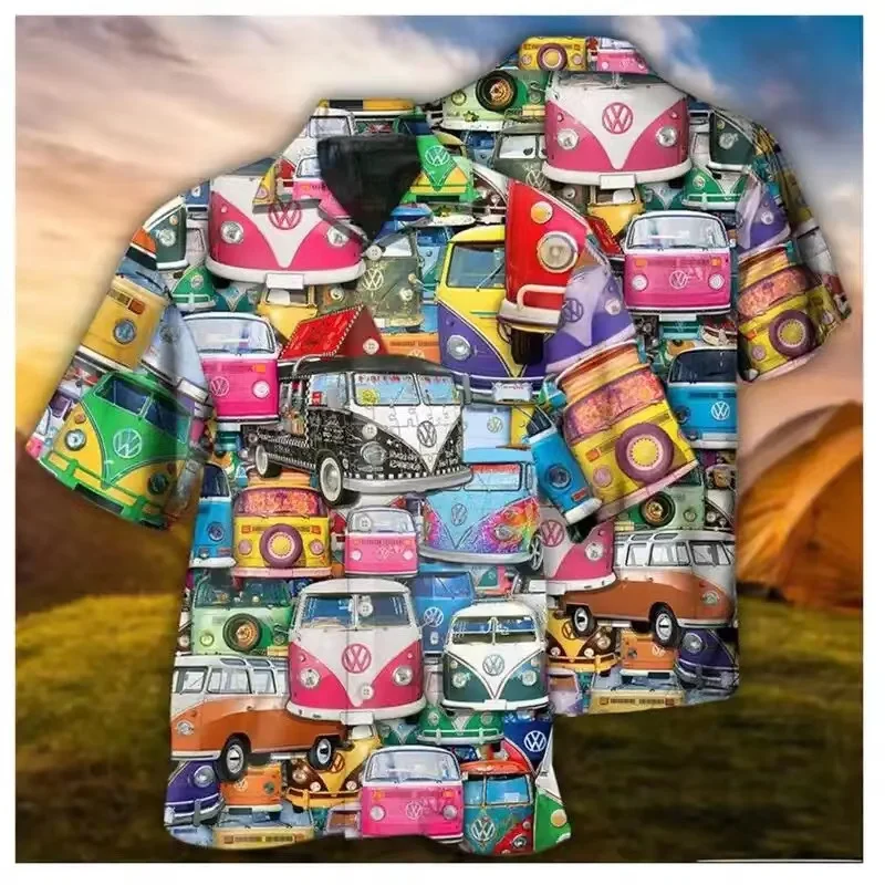 2023 קיץ לנשימה רופף הדפסת 3d אופנתי מגניב אופנה חולצות הוואי, מסיבות חוף חולצות עם שרוולים קצרים בקיץ גברים חולצות 6XL