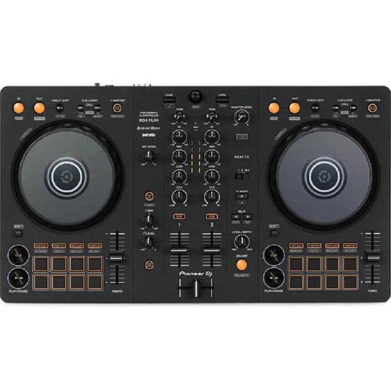 (הנחה חדש) פיוניר DJ DDJ-FLX4 2-סיפון Rekordbox ו Serato DJ Controller - גרפיט 19 הזמנות